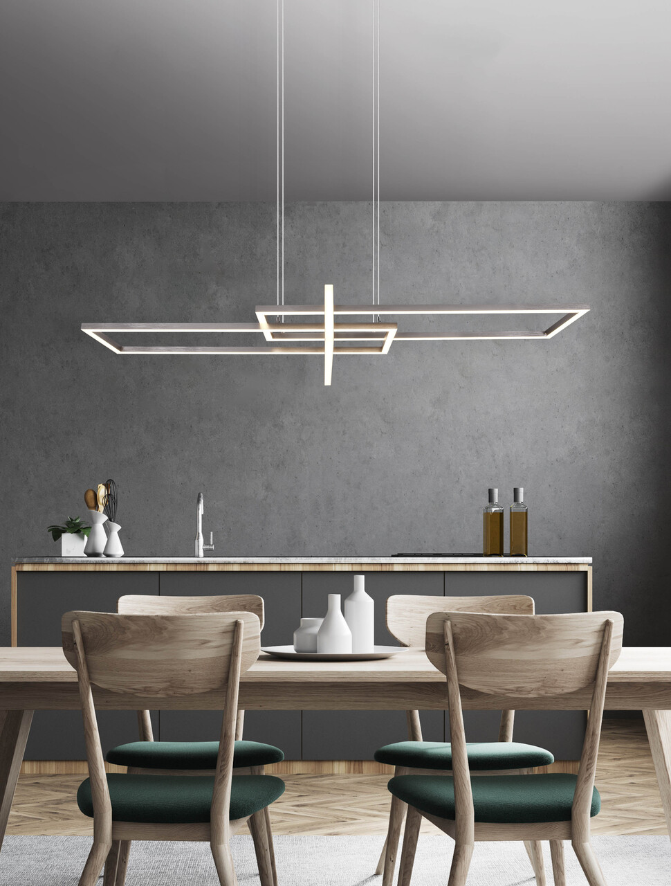 Lustra Salinas, TRIO, 110x40x150 cm, 34W, 1x SMD, metal, nichel mat - imagine 7